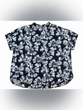 Lafayette148 short sleeve floral button down